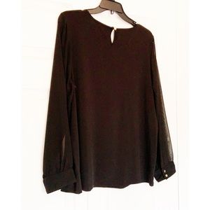 IMNYC Black blouse with Sheer Sleeves